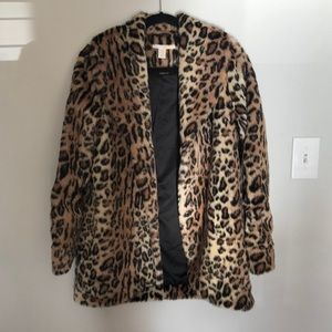 Amuse Society Leopard Faux Fur Coat
